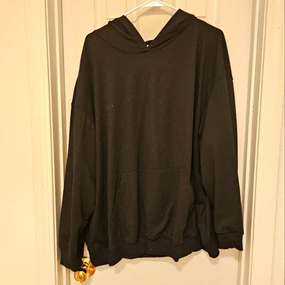 Shein Curve Black Hoodie with Gold Wings on the back 4X